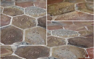 sechseckige Fliesen gewachst