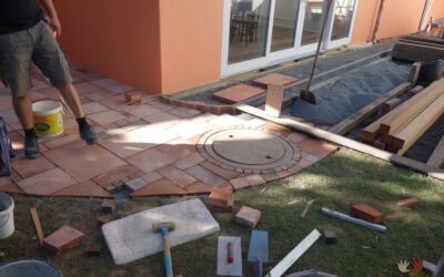 Terrasse Ziegelplatten