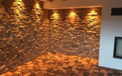 Terracotta Bodenfliesen Mosaik