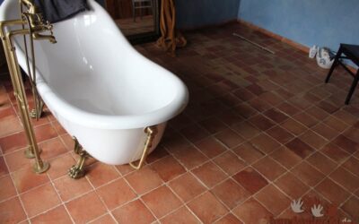 Landhaus Bauernhaus Bad Fliesen Terracotta Fliesen Naturstein