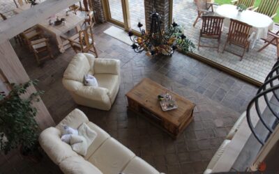 Wohnzimmer rustikal Fliesen