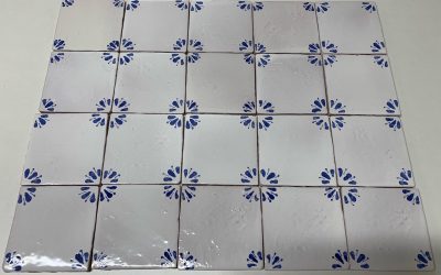 Decorfliese Blaue Blume Ecke 10x10 Art Levis Wandfliese