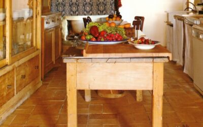 Terracotta Bodenfliesen Küche Landhaus