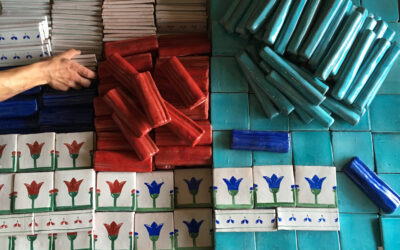 Bunte Bordüren für Wandfliesen