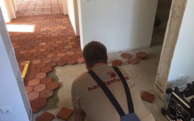 Fussbodenfliesen sechseckig