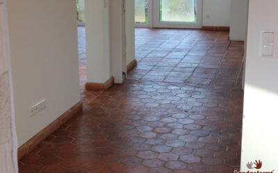 sechseckige Fussbodenfliesen