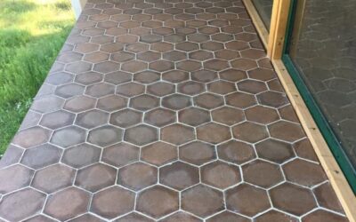 sechseckige Bodenfliesen Terrasse