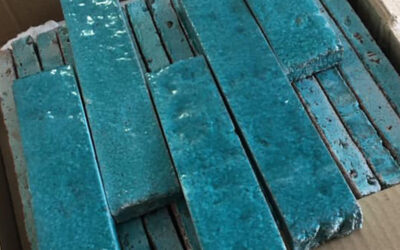 Terracottafliesen glasiert Parkett blau