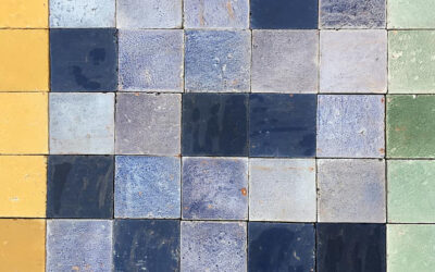 Terracotta Fliesen matt glasiert blau