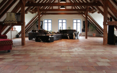 Terracotta Bodenfliesen - Verlegungsbeispiel