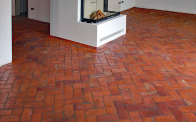 Terracotta Bodenfliesen modern rechteckig