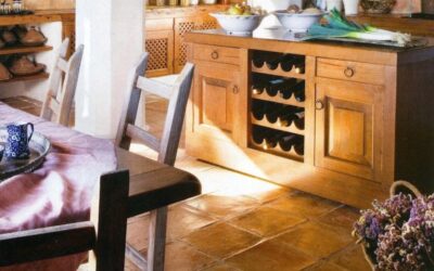 Tonfliesen in Küche verlegt